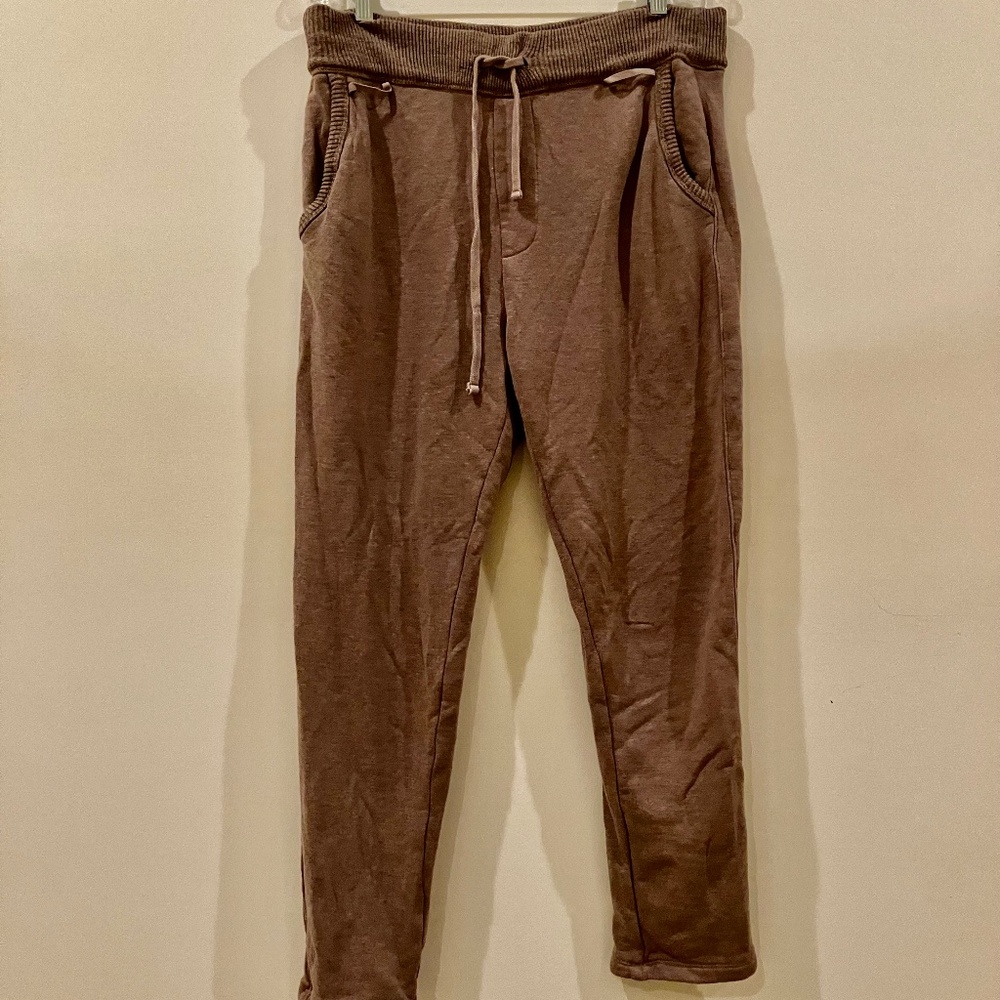 James Perse Vintage French Terry Cotton Sweatpants Brown Size 2 Medium
